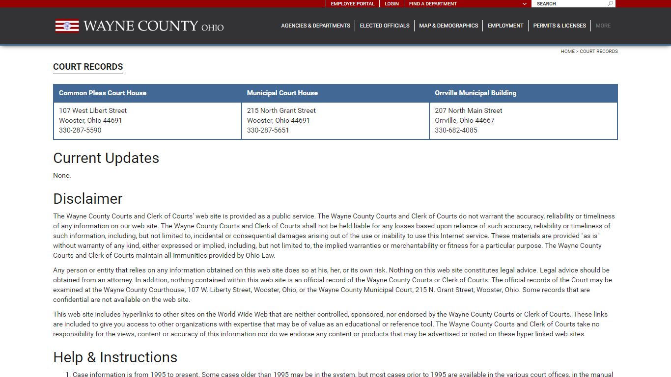 Court Records | Wayne County Ohio